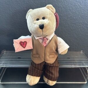 NWT Starbucks Bearista 2007 Valentine's Day Bear, 58th Edition Plush Bear Boy